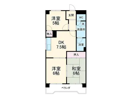 マンションパル(3DK/2階)の間取り写真