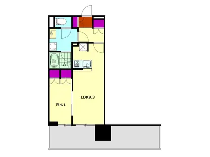 レーベン小田原THE TOWER(1LDK/5階)の間取り写真