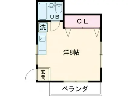 ハイツ川島(ワンルーム/2階)の間取り写真