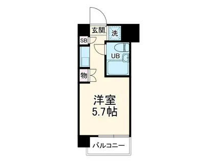 パーク・ノヴァ横浜阪東橋弐番館(ワンルーム/10階)の間取り写真