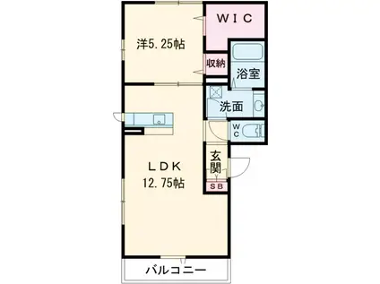 シエル・デ・ドゥマン(1LDK/3階)の間取り写真