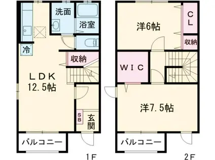 グランシャリオ水尾(2LDK/1階)の間取り写真