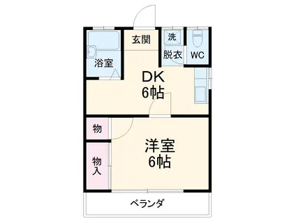 たくみ荘(1DK/2階)の間取り写真