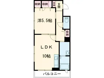 ヴァンヴェストA(1LDK/3階)の間取り写真