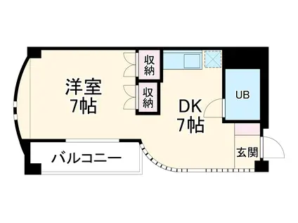 OMレジデンス岐阜都通(1DK/3階)の間取り写真