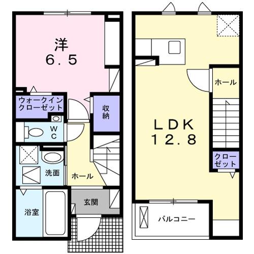 ラ ペ フランⅡ(1LDK/1階)の間取り写真