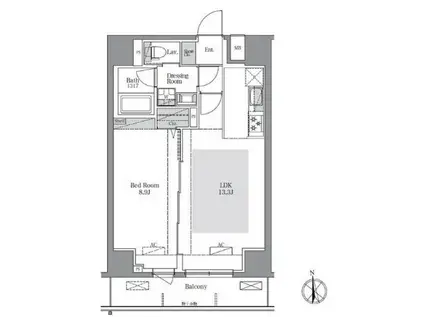 ラグゼナ八王子南町(1LDK/3階)の間取り写真
