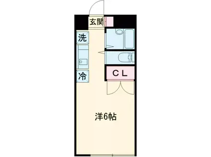 メディコK(ワンルーム/2階)の間取り写真