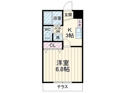 ユーワコーポⅢ(1K/1階)の間取り写真