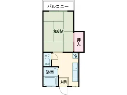 クロノス上祖師谷(1K/1階)の間取り写真