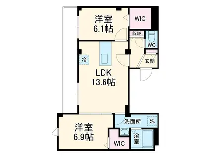 ニューグランデュールⅡ(2LDK/2階)の間取り写真