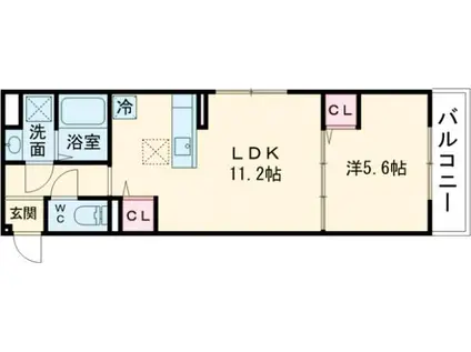 FLEURⅡ(1LDK/3階)の間取り写真