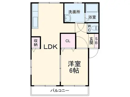 セレーノA棟(1LDK/1階)の間取り写真