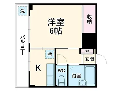 ダン・ラヴニール梶ヶ谷(1K/1階)の間取り写真