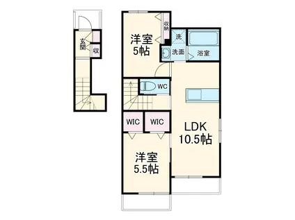 FONDERIA(2LDK/2階)の間取り写真
