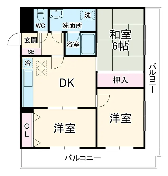 ダイアパレス三渓園第2 2階階 間取り