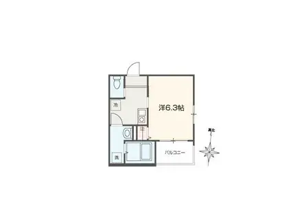 MELLAS元加治(1K/3階)の間取り写真