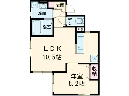 阿佐谷北レジデンス(1LDK/1階)の間取り写真