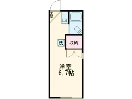 サニーハイツ(1K/2階)の間取り写真