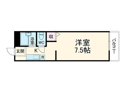 セティオ2番館(ワンルーム/1階)の間取り写真