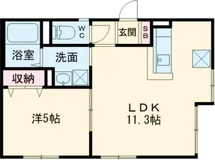 阿佐谷北レジデンス(1LDK/2階)の間取り写真