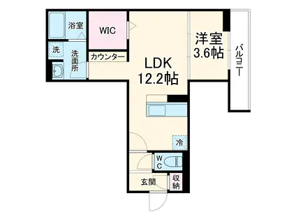 クロエ橋本(1LDK/2階)の間取り写真
