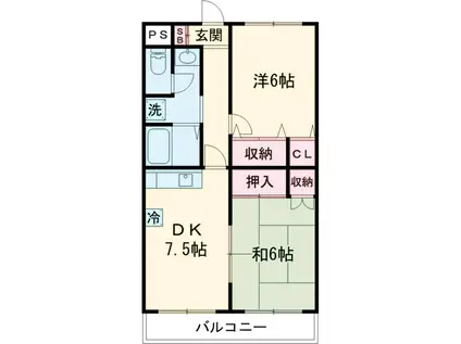 RACCOLTO(2DK/2階)の間取り写真