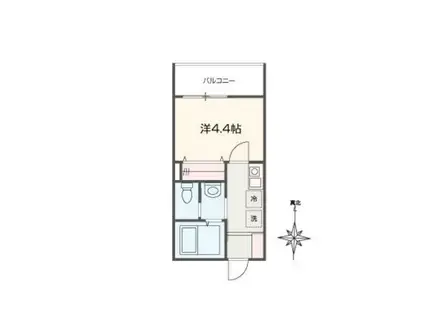 MELLAS新秋津(1K/2階)の間取り写真
