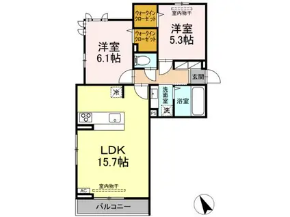 メゾン・ロワール(2LDK/3階)の間取り写真