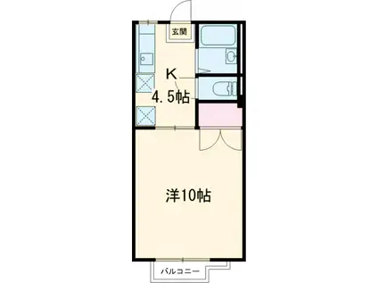 ビバリーハウス千歳台(1K/2階)の間取り写真