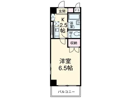 アクシスⅠ(1K/4階)の間取り写真