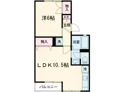 ル・エピナール(1LDK/2階)の間取り写真