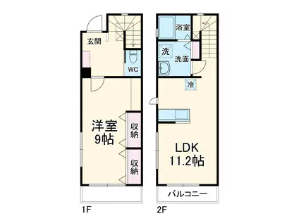 ウッドガーデン(1LDK)の間取り写真