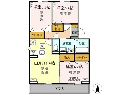 サリサ.J(3LDK/1階)の間取り写真