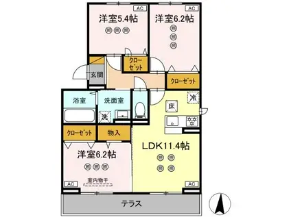 サリサ.J(3LDK/3階)の間取り写真
