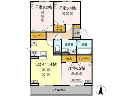 サリサ.J(3LDK/3階)の間取り写真