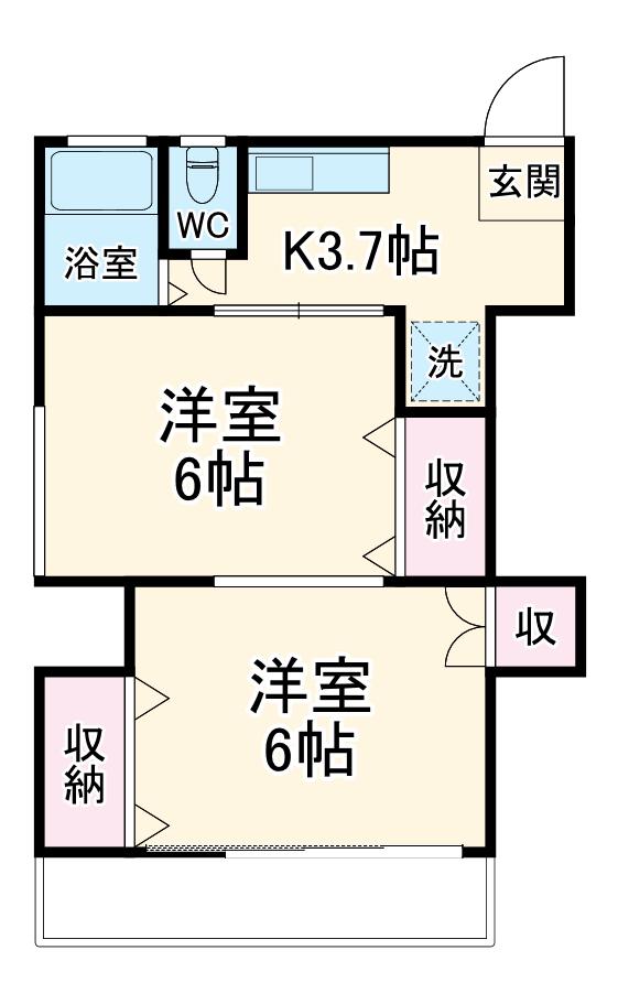 京成電鉄本線 大神宮下駅 徒歩13分 2階建 築61年(2K/1階)の間取り写真