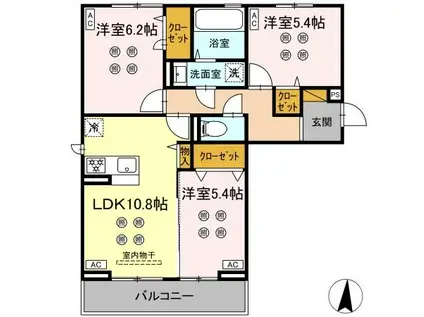 サリサ.K(3LDK/3階)の間取り写真
