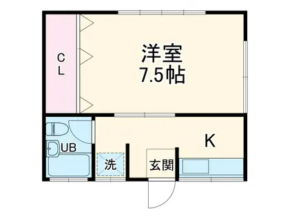 アパルト湘南(1K/1階)の間取り写真