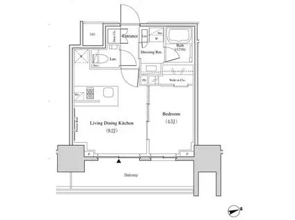 ザ・パークハビオ北千住(1LDK/14階)の間取り写真