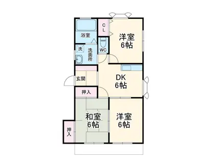 メゾンスズキB(3DK/2階)の間取り写真