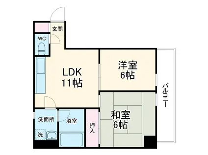 観タワーハウス(2LDK/7階)の間取り写真