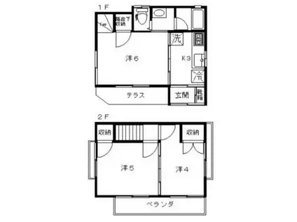 東京地下鉄丸ノ内線 東高円寺駅 徒歩11分 2階建 築50年(3K)の間取り写真