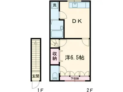 ウィング古屋Ⅱ(1DK/3階)の間取り写真