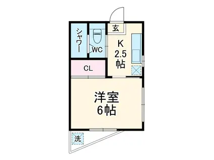 牧嶋マンション(1K/2階)の間取り写真