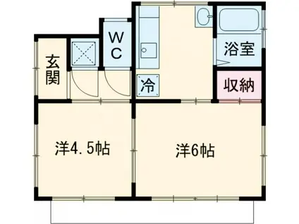 水戸線 新治駅 徒歩8分 1階建 築56年(2K)の間取り写真