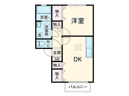 森田ハイツ(1DK/2階)の間取り写真