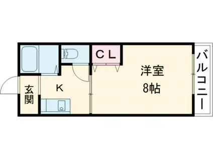 サンパレス山崎(1K/3階)の間取り写真