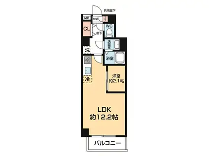 ARCOBALENO DAISHIMAE(1LDK/5階)の間取り写真