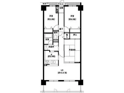 メロディーハイム緑橋弐番館(3LDK/8階)の間取り写真